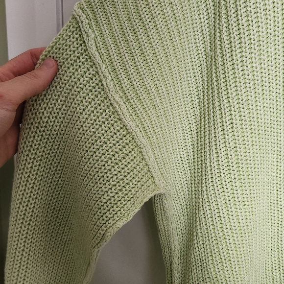 American Eagle Outfitters Light Green Open-Front Knit Cardigan - Picture 5 of 6